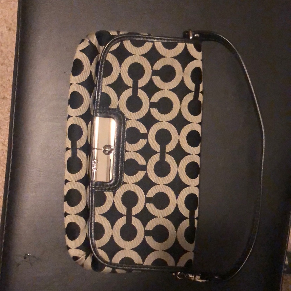 COACH wristlet / small purse, black and white